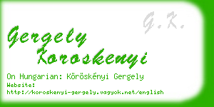 gergely koroskenyi business card