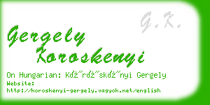 gergely koroskenyi business card